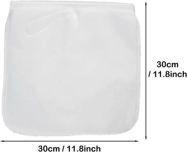 Alt view image 2 of 6 - 2 Pack Reusable 150 Micron Fine Mesh Bag Nut Milk Bag, Nylon Nut Bag Strainer for Straining FruitJuice,Apple Grape Wine Press,NutMilk,Yogrut,Doufu,Almond, Coffee with Drawstring (11.8x11.8in)
