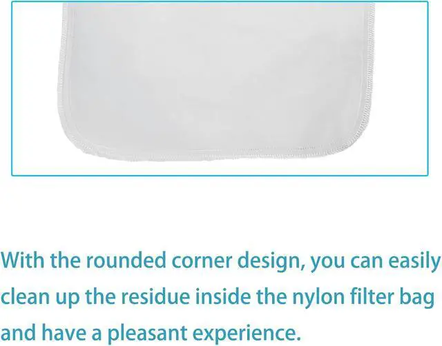 Alt view image 4 of 6 - 2 Pack Reusable 150 Micron Fine Mesh Bag Nut Milk Bag, Nylon Nut Bag Strainer for Straining FruitJuice,Apple Grape Wine Press,NutMilk,Yogrut,Doufu,Almond, Coffee with Drawstring (11.8x11.8in)