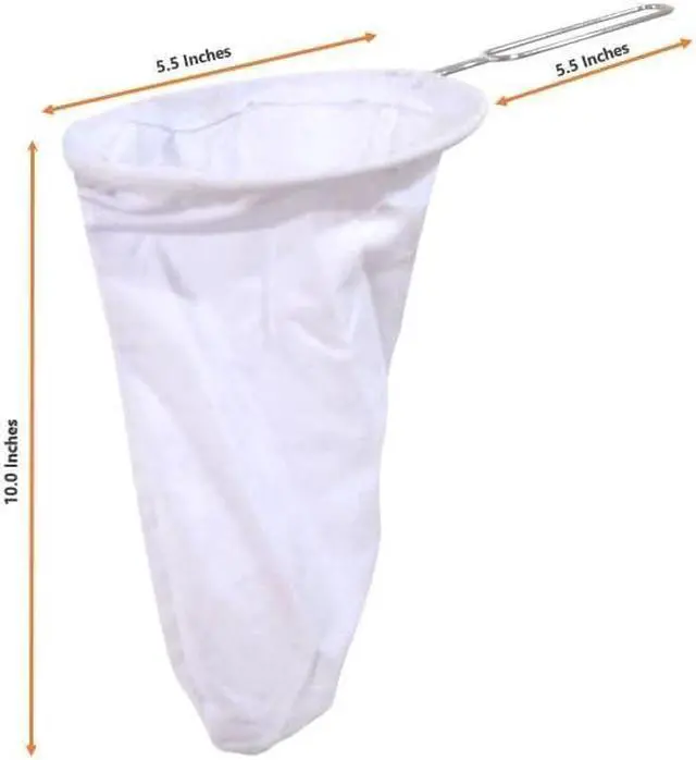 Alt view image 2 of 7 - Tea/Coffee Filter, Size 5.5 inches, Reusable, Traditional Thai style, Cloth Tea Filter Sock, Pour Over, Dripper Filter, Coffee Strainer