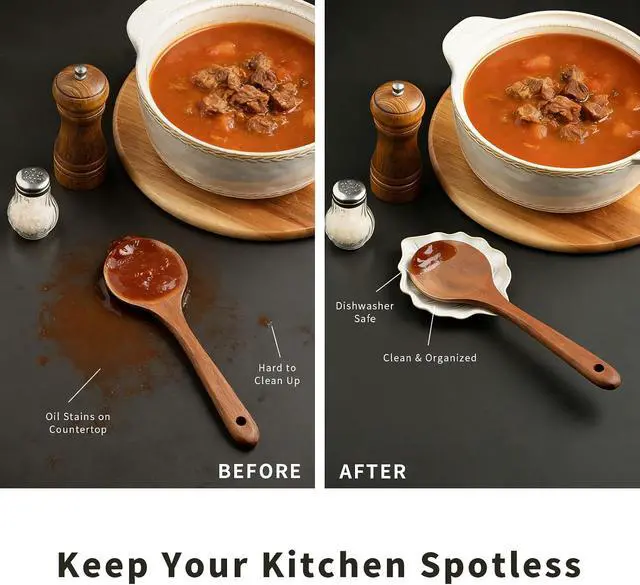 Alt view image 3 of 7 - Ceramic Leaf Spoon Rest, Spoon Holder for Stove Top & Coffee Bar | Leaf shape catches small drips from spoons and stirrers while adding a cute accent to stove tops, counters, and coffee bars