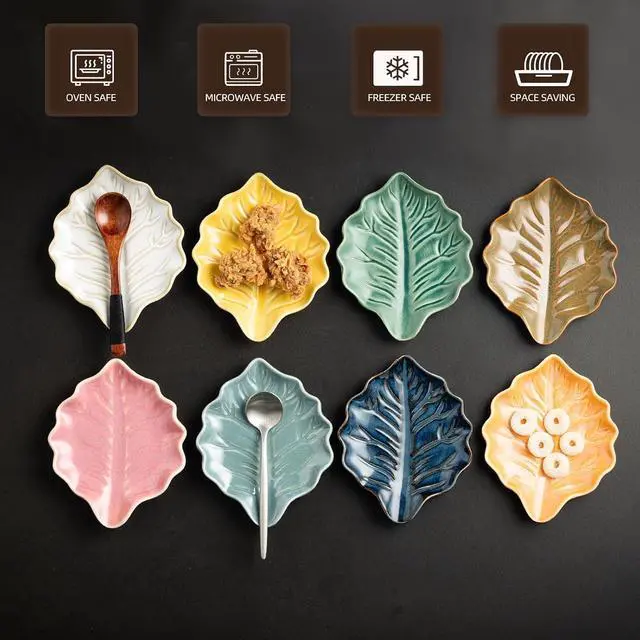 Alt view image 7 of 7 - Ceramic Leaf Spoon Rest, Spoon Holder for Stove Top & Coffee Bar | Leaf shape catches small drips from spoons and stirrers while adding a cute accent to stove tops, counters, and coffee bars
