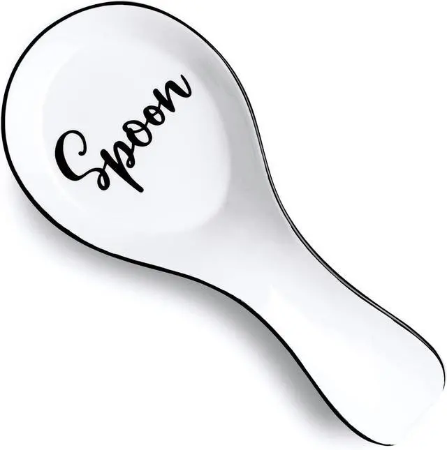 Main image of Ceramic Spoon Rest for Stove Top, DAYYET Large Spoon Holder, Spoon Rest for Kitchen Counter, Spatula Holder Utensil Rest for Ladles, Tong, Modern Kitchen Decor, White