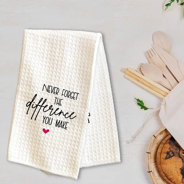 Alt view image 3 of 5 - Never Forget The Difference You Make - 16 x 24 Inches Inspirational Kitchen Hand Dish Towels-Decorative Fast Drying Home Dishcloth-Party Decoration and Supplies-A06
