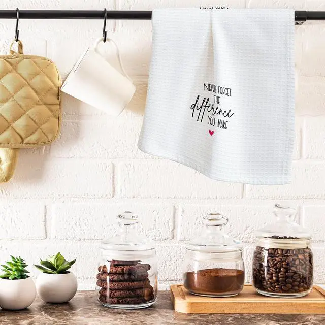 Alt view image 4 of 5 - Never Forget The Difference You Make - 16 x 24 Inches Inspirational Kitchen Hand Dish Towels-Decorative Fast Drying Home Dishcloth-Party Decoration and Supplies-A06