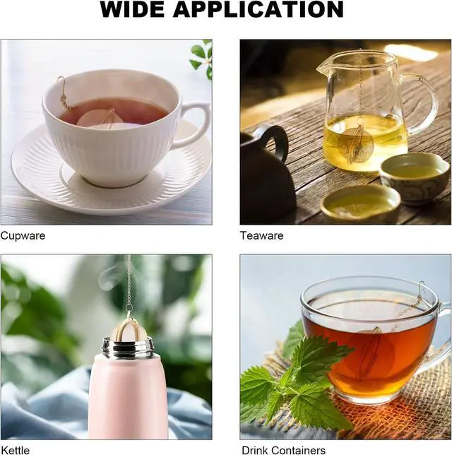 Alt view image 7 of 7 - Luckyiren Tea Ball Infuser with Chain;; Premium Stainless Steel Fine Mesh Screen Tea Strainer Filters Colander Cullender Sieve Infusion Steeper Maker for Loose Leaf Tea Herbs, 2 Pieces, Golden