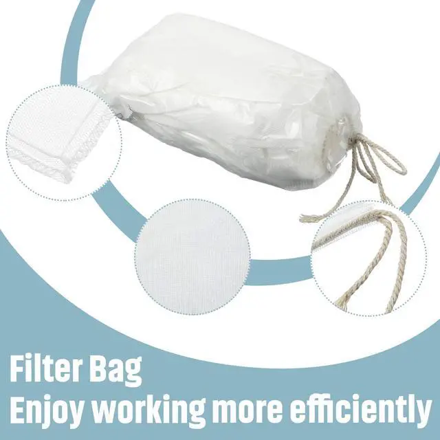 Alt view image 3 of 7 - Shappy 5 Pieces Compost Tea Bag Pump Strainer Mesh Filter Bag with Drawstring 600 mm for Prevents Clogging During The Straining Process (23 x 16 cm)