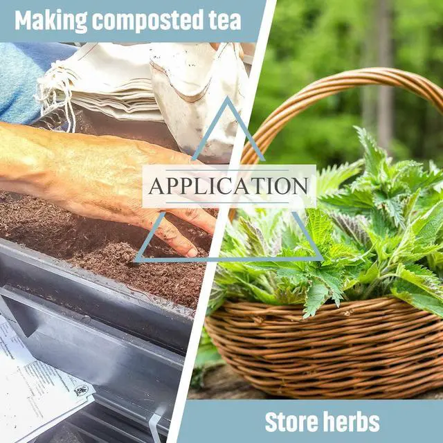 Alt view image 7 of 7 - Shappy 5 Pieces Compost Tea Bag Pump Strainer Mesh Filter Bag with Drawstring 600 mm for Prevents Clogging During The Straining Process (23 x 16 cm)