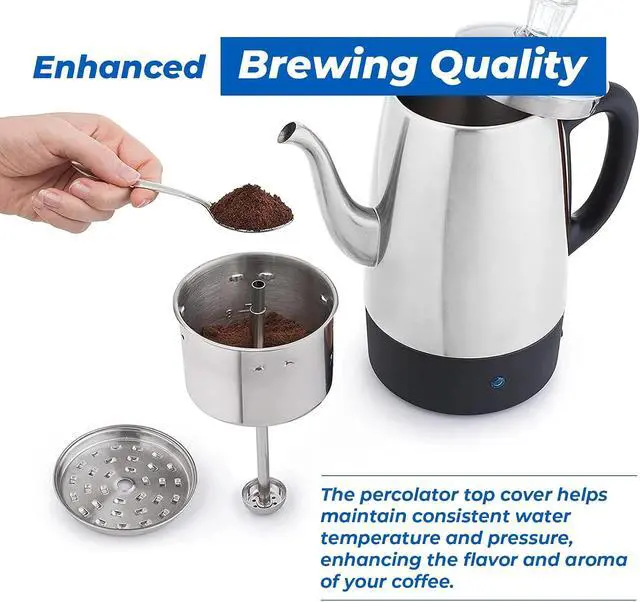 Alt view image 6 of 7 - 44199 Percolator Basket Lid Cover Replacement Parts for Presto 12 Cup | 3.8 Diameter Percolator Coffee Pot Stainless Steel Basket Lid Compatible with Presto 0281103 0281104 0281105