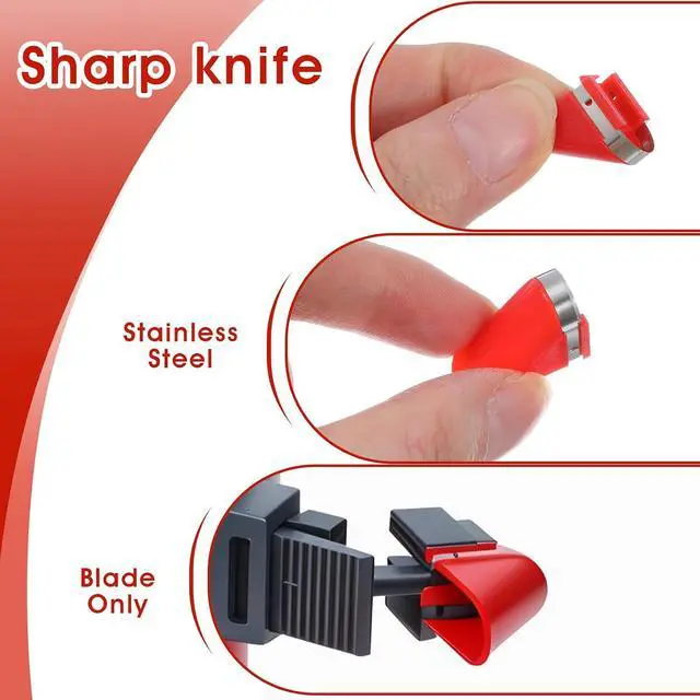Alt view image 3 of 7 - 15 PCS Stainless Steel Replacement Blades, Electric Potato Cutter Accessory for Electric Rotating Potato Peeler Automatic Fruit Peeler Electrics Peeling Tool (Red)