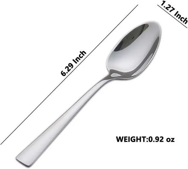 Alt view image 4 of 6 - 6-Pieces Teaspoons Set, 6.29 Inches Tea Spoon,Stainless Steel 18/0