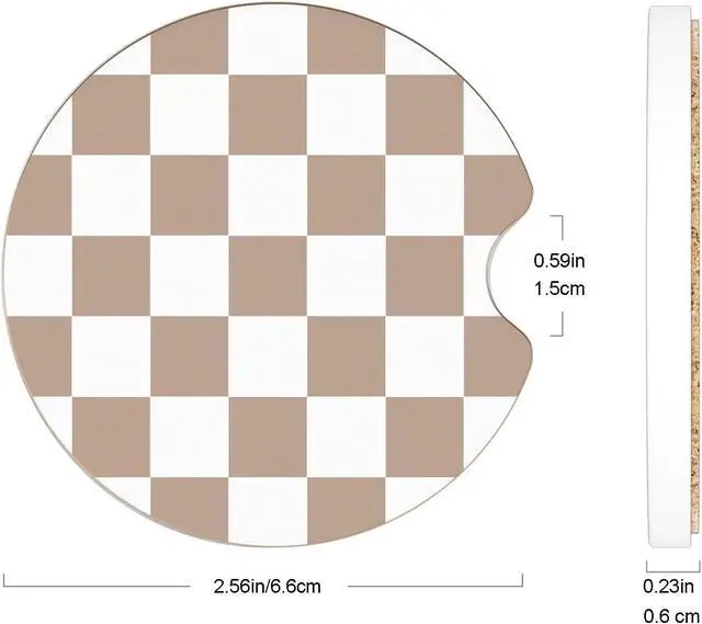 Alt view image 6 of 7 - Ceramic Car Coasters Absorbent Car Cup Holder Coaster Set for Women, Cute Aesthetic Car Accessories for Girls, 2 Pack (Brown)