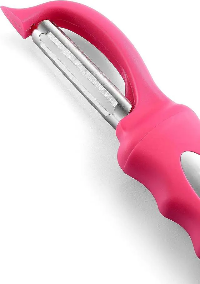 Alt view image 7 of 7 - Spring Chef Swivel Vegetable Peeler for Kitchen w/Soft Grip Handle, Pink | Premium Potato Peeler w/ Ultra Sharp Stainless Steel Blades, Multifunctional Veggie Peeler for Apple, Carrot, Cucumber, Fruit
