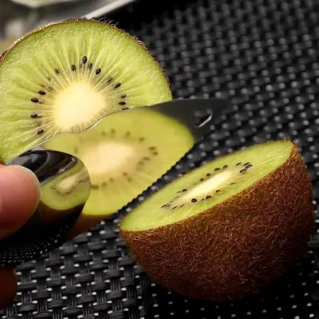 Alt view image 6 of 6 - 6 Pack Kiwi Spoon Knife Combo Stainless Steel 2-in-1 Kiwi Cutter Kiwi Peeler Scooper Knives Saver for Kiwis Dragon Fruit Avocado Papaya Cutting Scooping Tool Kitchen Gadgets
