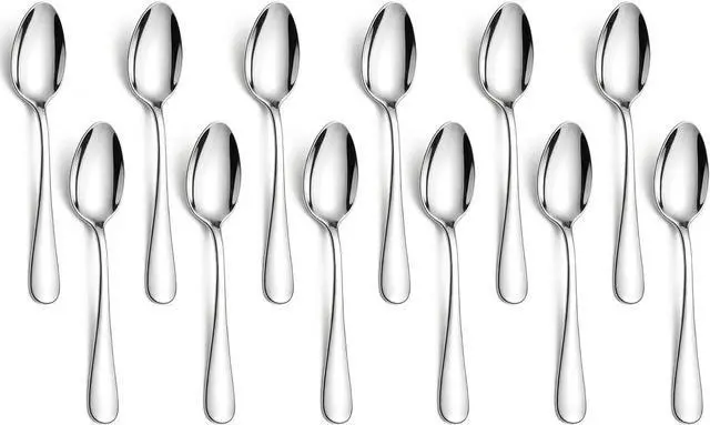 Main image of Demitasse Espresso Spoons 12 Pieces 5", Berglander Stainless Steel Mini Coffee Spoons Set, Metal Small Spoons for Dessert, Ice Cream, Tea, Home Kitchen, Restaurant, Party, Dishwasher Safe