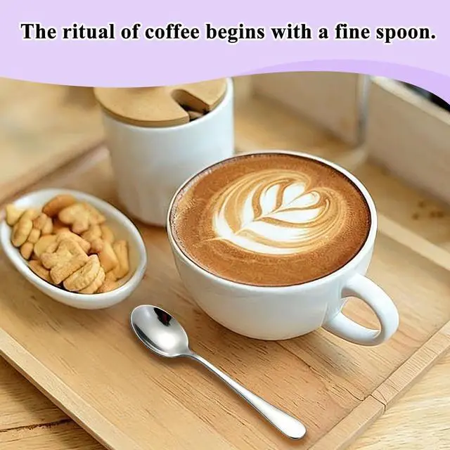 Alt view image 4 of 7 - Demitasse Espresso Spoons 12 Pieces 5", Berglander Stainless Steel Mini Coffee Spoons Set, Metal Small Spoons for Dessert, Ice Cream, Tea, Home Kitchen, Restaurant, Party, Dishwasher Safe