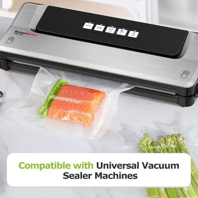 Alt view image 6 of 7 - Bonsenkitchen Vacuum Food Sealer Rolls Bags for Food, 2 Packs 8 in x 20 ft | BPA-free, Heavy-duty Small Vacuum Seal Bags, Durable Commercial Customized size for Storage and Sous Vide Cooking, VB3206