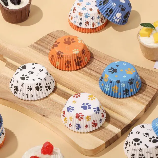 Alt view image 3 of 6 - 600 Pcs Paper Baking Cups Cupcake Wrappers,Paw Cupcake Liners