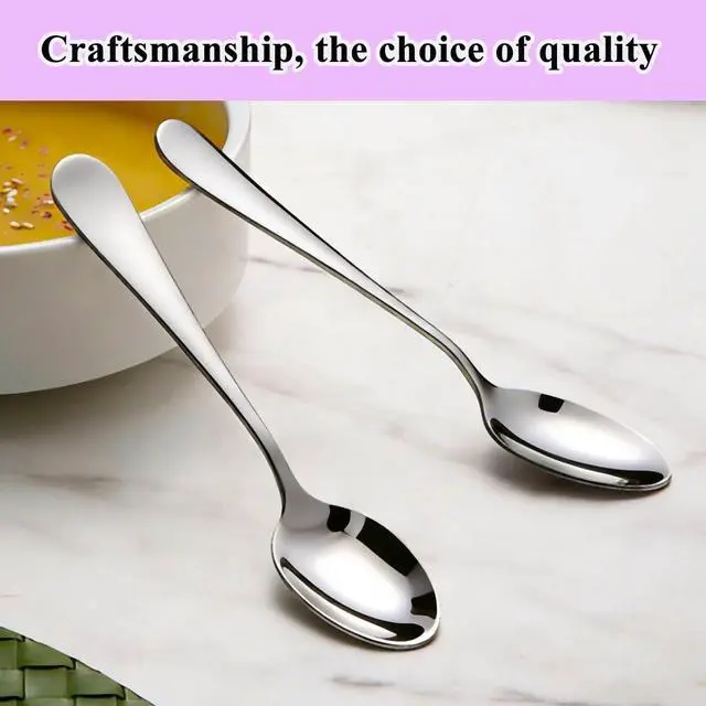 Alt view image 7 of 7 - Demitasse Espresso Spoons 12 Pieces 5", Berglander Stainless Steel Mini Coffee Spoons Set, Metal Small Spoons for Dessert, Ice Cream, Tea, Home Kitchen, Restaurant, Party, Dishwasher Safe