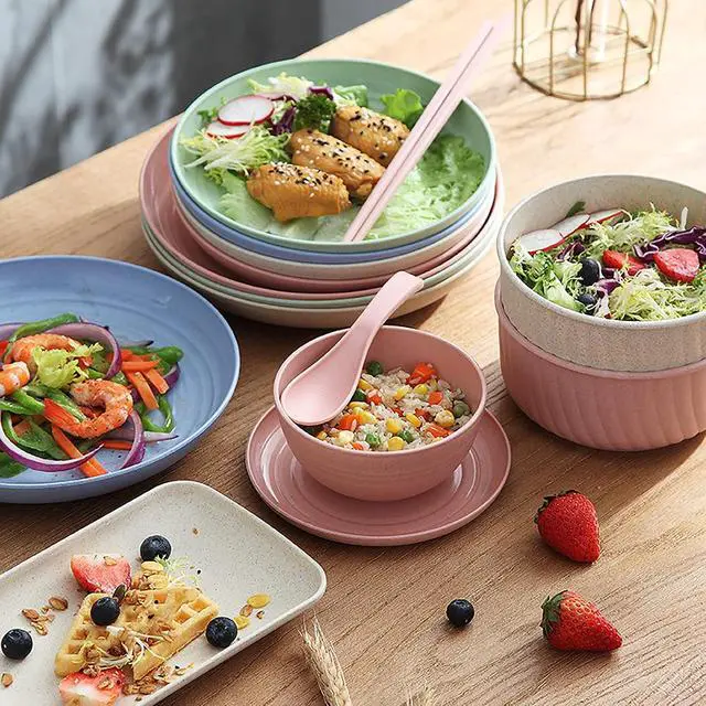 Alt view image 7 of 7 - WUWEOT 24 Pack Wheat Straw Soup Spoons, 6 Inches Colourful Unbreakable Meal Spoon, Cereal Dinner Spoon, Microwave Dishwasher Safe