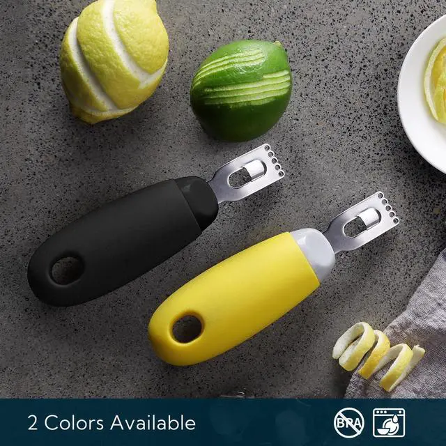 Alt view image 5 of 6 - KITCHENDAO Citrus Lemon Peeler Zester Tool to Save Effort, Ultra Sharp Lemon Rind Twist Peeler Tool Bar Bartender Lime Lemon Stripper for Cocktails Kitchen, Black, KD0482B