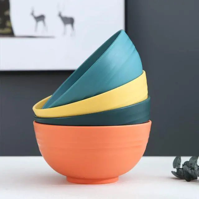 Alt view image 2 of 7 - Kyraton Cereal Bowls 4 Pieces, Unbreakable And Reusable Light Weight Bowl For Rice Noodle Soup Snack Salad Fruit Dishwasher Safe, Microwave Safe BPA Free (Mutil Color)