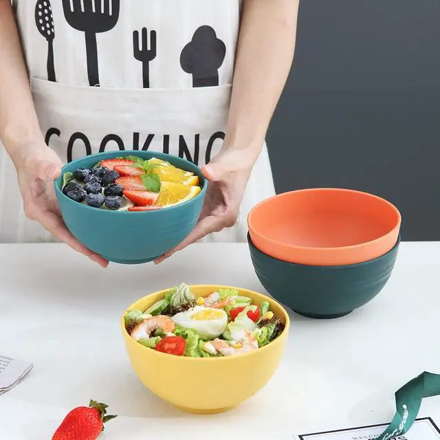Alt view image 4 of 7 - Kyraton Cereal Bowls 4 Pieces, Unbreakable And Reusable Light Weight Bowl For Rice Noodle Soup Snack Salad Fruit Dishwasher Safe, Microwave Safe BPA Free (Mutil Color)