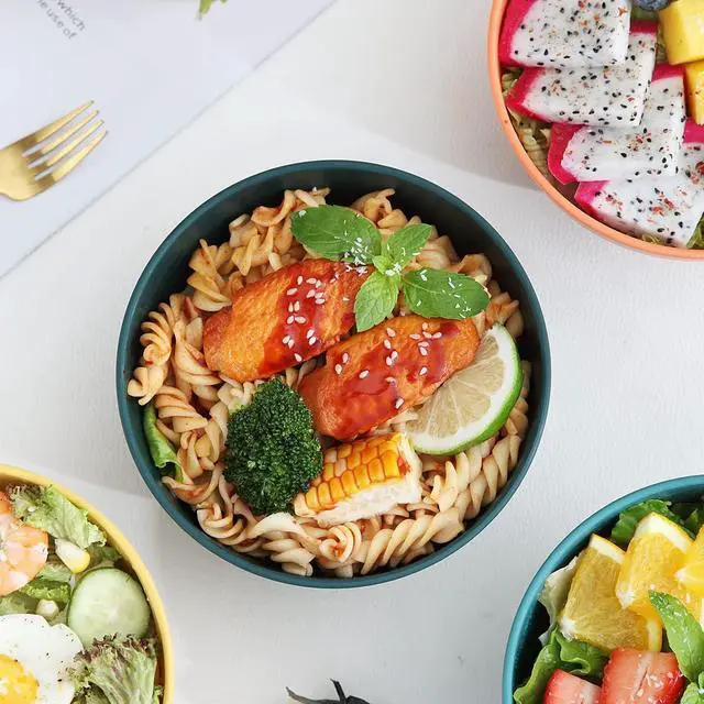 Alt view image 5 of 7 - Kyraton Cereal Bowls 4 Pieces, Unbreakable And Reusable Light Weight Bowl For Rice Noodle Soup Snack Salad Fruit Dishwasher Safe, Microwave Safe BPA Free (Mutil Color)