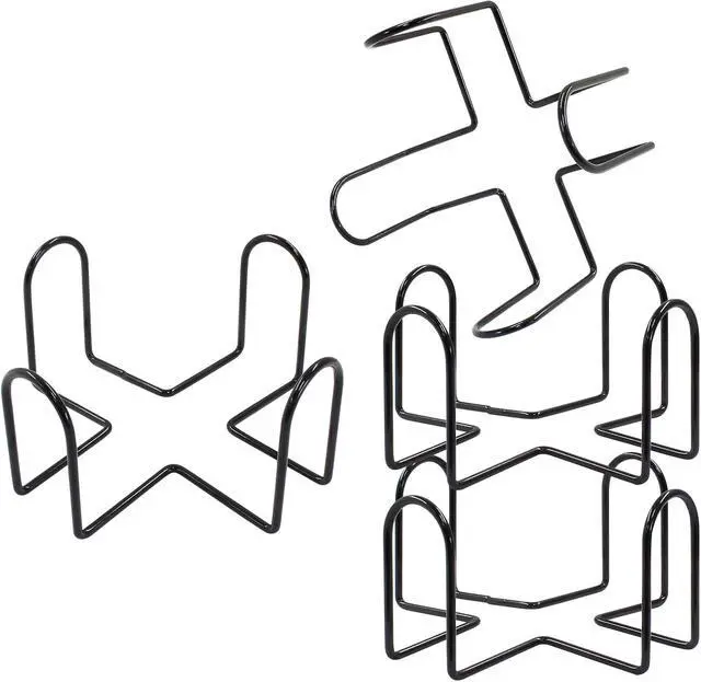 Alt view image 5 of 5 - Hordion 4 Pack Metal Coaster Holder, 4.4 Inch Black Iron Coaster Stand | Suitable for Square or Round Coaste Sets, Fit 4 to 7 Coasters