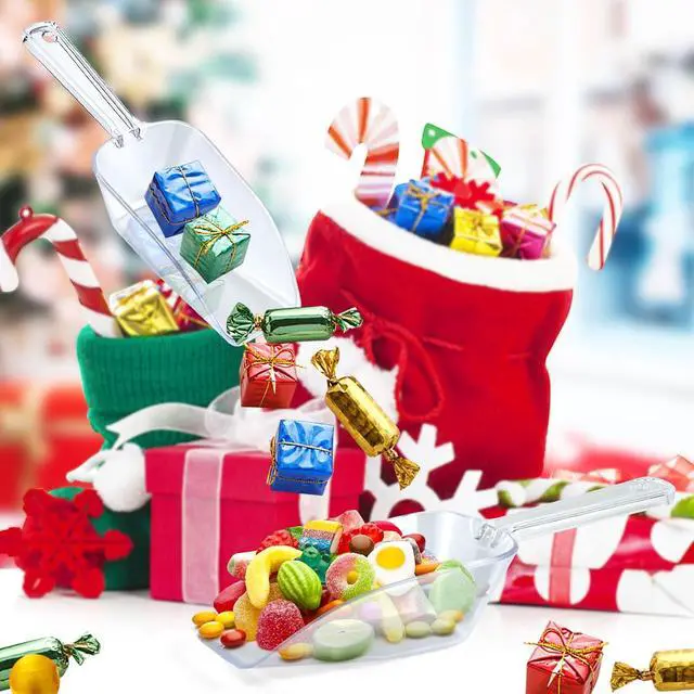 Alt view image 6 of 7 - 3 in 1 Clear Plastic Ice Scoop Set, Small Acrylic Serving Scoops for Candy Buffet, Canisters, Dry Goods Multi-Purpose Kitchen Mini Food Scoop for Coffee, Flour, Sugar, Salt, Wedding Desserts (L&M&S)