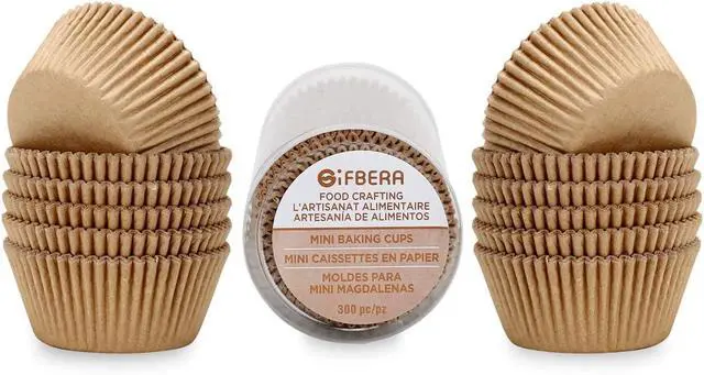Alt view image 4 of 7 - Gifbera Odorless Parchment Mini Cupcake Muffin Liners - Greaseproof Natural Paper Baking Cups, 300-Count