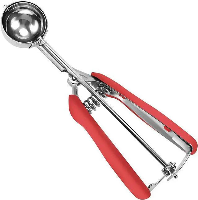 Main image of HOMURE H Cookie Scoop 1.5 Tbsp, Cookie Dough Scoop, Size #50/1.5 Tablespoons/ 23 ml, Cookie Scoops For Baking, Red, 18/8 Stainless Steel, Comfortable Grip