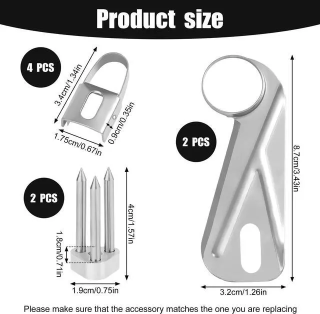 Alt view image 2 of 7 - 8pcs Apple Peeler Replacement Accessories, Fruit Peeler Machine Replacement Blade Apple Peeling Corer Blades Apple Cutter Apple Peeler Parts Universal Replacement Blades for Apple Potato