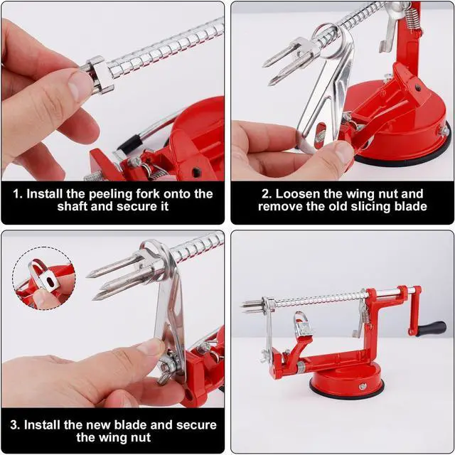 Alt view image 5 of 7 - 8pcs Apple Peeler Replacement Accessories, Fruit Peeler Machine Replacement Blade Apple Peeling Corer Blades Apple Cutter Apple Peeler Parts Universal Replacement Blades for Apple Potato