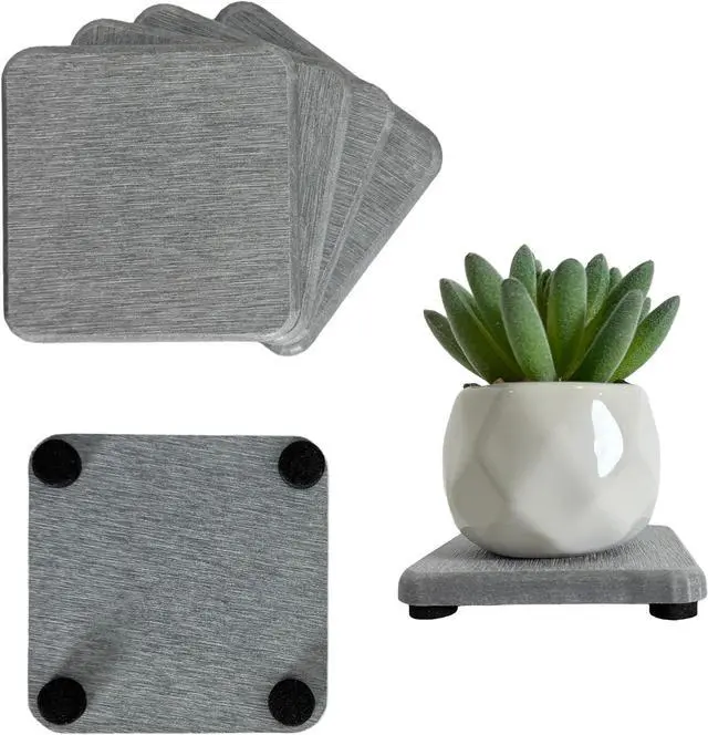 Main image of NiuYichee 4PCS Water Absorbent Stone Coasters, Quick-Drying Diatomite Soap Dish, Stone Soap Trays for Kitchen & Bathroom Sink, 3.15 x 3.15in, Grey