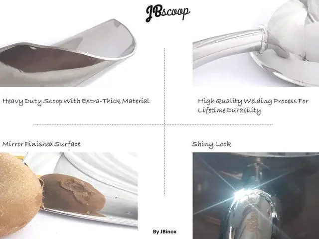 Alt view image 4 of 7 - JBscoop Metal Ice Scoop Stainless Steel, Popcorn Scoop, 9.4 Inch Dog Food Scoop Popcorn for Party Wedding, Heavy Duty Dishwasher Safe