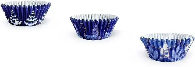 Alt view image 7 of 7 - qiqee Christmas Cupcake Liners Mini 300PCS Gradient Bue Cupcake Cups 6 Designs Cupcake Papers Baking Cups Wrappers For Holiday Party Supply (Small Size)