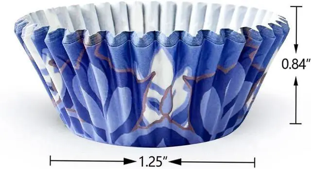 Alt view image 6 of 7 - qiqee Christmas Cupcake Liners Mini 300PCS Gradient Bue Cupcake Cups 6 Designs Cupcake Papers Baking Cups Wrappers For Holiday Party Supply (Small Size)
