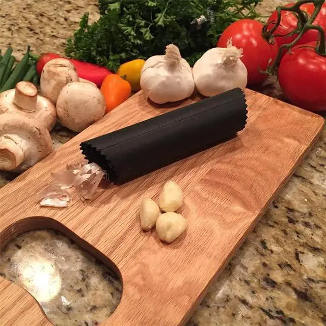 Alt view image 6 of 7 - 2 Set Peeler Silicone Easy Roll Tube Useful Garlic Odorfree Kitchen Tool (Red,Black)