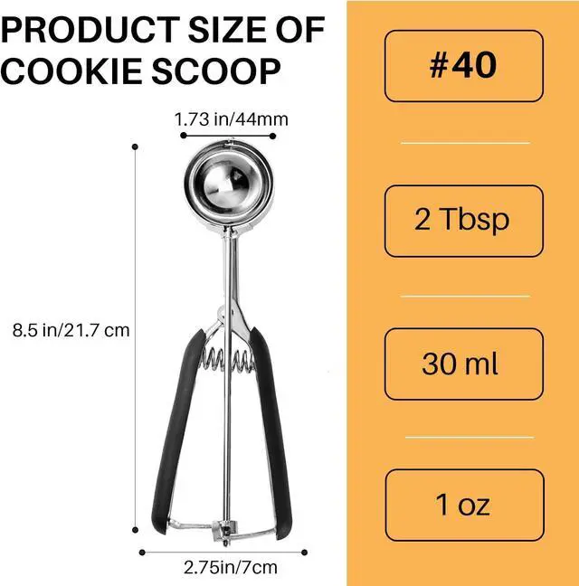 Alt view image 2 of 7 - JUNADAEL J Medium Cookie Scoop, 2 Tablespoon Cookie Scoops for Baking, Cookie Dough Scoop, Spring-Loaded, Comfortable Grip, Non-Slip, For Making Cookies Muffin Cupcake Pancake Ice Cream Meatball