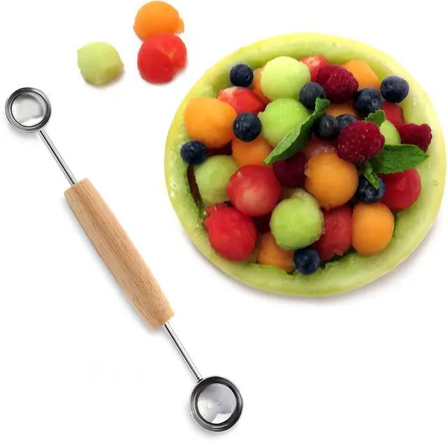 Alt view image 2 of 5 - Norpro Double Melon Baller w/Wood Handle, 8 In.