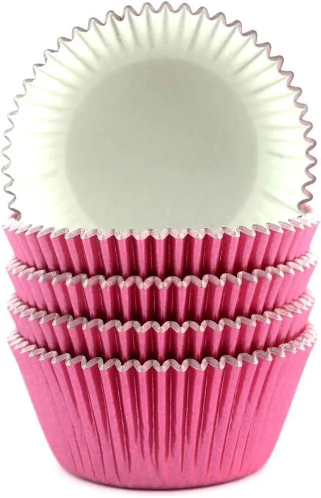 Alt view image 2 of 6 - Foil Cupcake Liners Valentine's Day Standard Baking Cups 100 Pcs (Pink)