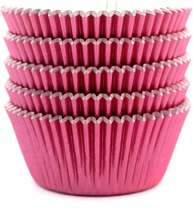 Alt view image 3 of 6 - Foil Cupcake Liners Valentine's Day Standard Baking Cups 100 Pcs (Pink)