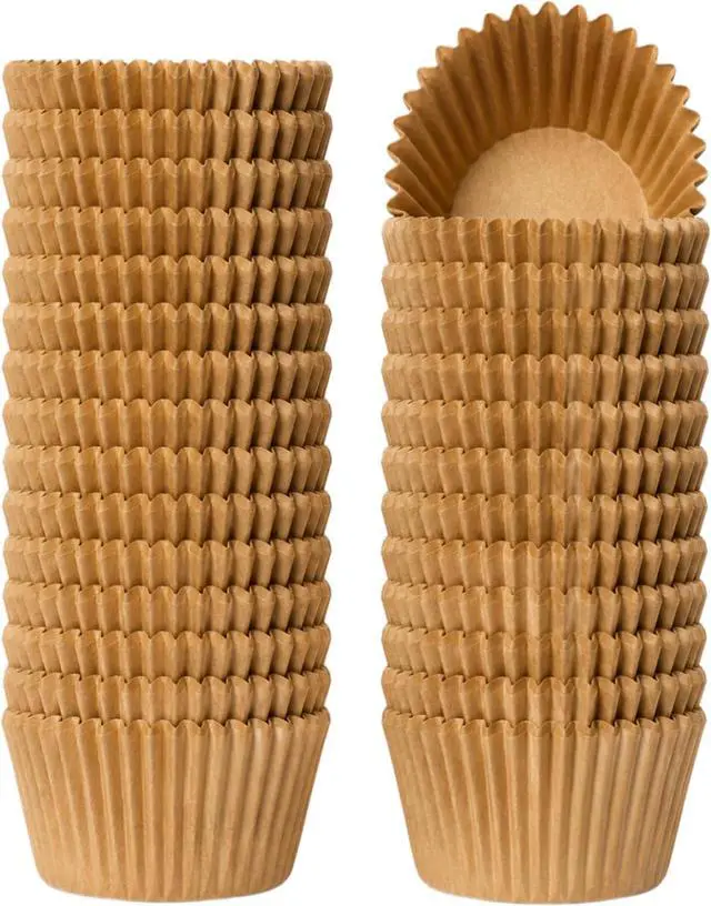 Main image of Non-stick 500 Count Mini Cupcake Liners for Baking, Natural, Food-grade Cupcake Wrapper, Greaseproof Parchment Muffin Liners,Baking Cups for Cupcakes, Muffins, Nuts