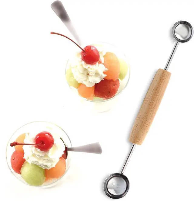 Alt view image 4 of 5 - Norpro Double Melon Baller w/Wood Handle, 8 In.
