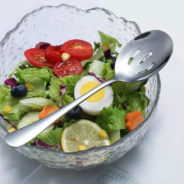 Alt view image 5 of 7 - Kyraton 4-Piece Stainless Steel Serving Utensil Set - 2 Serving Spoons and 2 Slotted Spoons