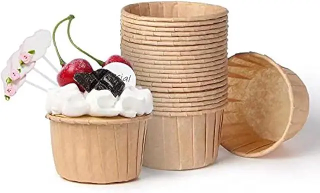 Main image of Nax Caki Brown Cupcake Liners Standard Size, 30pcs Muffin Baking Wrapping Packaging Cups,Holders Paper, Heavy Duty Greaseproof Wrappers for Wedding,Birthday,Party,Baby Showers,Gift,With 3 Decorations
