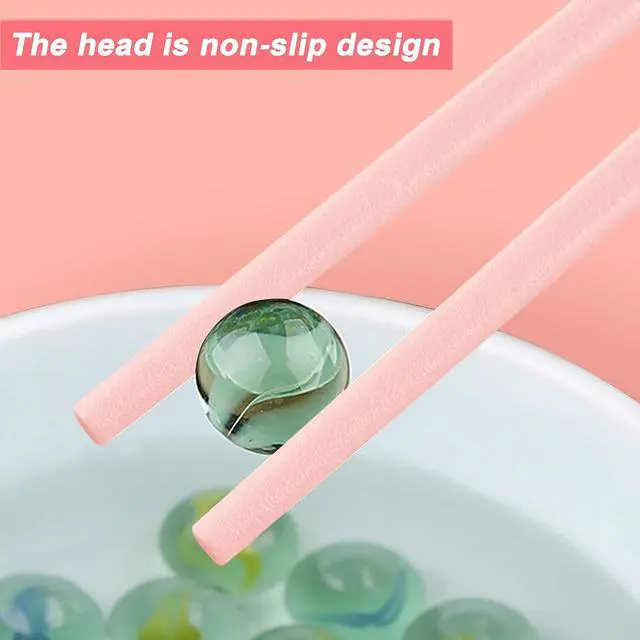 Alt view image 3 of 7 - 5 Pairs Amber Cherry Blossom Pattern Decoration Multicolor Fiberglass Chopsticks Japanese Korean Chopsticks Reusable Dishwasher Safe Yellow Pink Blue Green Purple