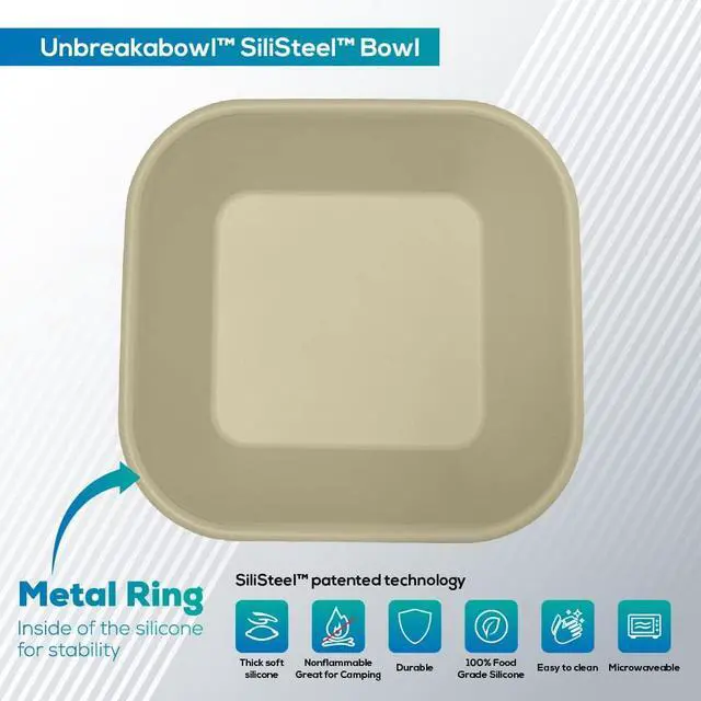Alt view image 2 of 6 - | SiliSteel UnBreakabowl Microwave Safe Silicone Bowl | Unbreakable Dinnerware | Family All Ages (Cream)