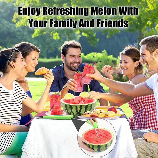 Alt view image 7 of 7 - OLESBUR Premium Watermelon Cutter - 3 in 1 Watermelon Cutter Slicer Tool - Foldable Watermelon Slicer - Fruit Cutter for Kitchen Gadgets - Stainless Steel Watermelon Knife - Melon Baller Scoop
