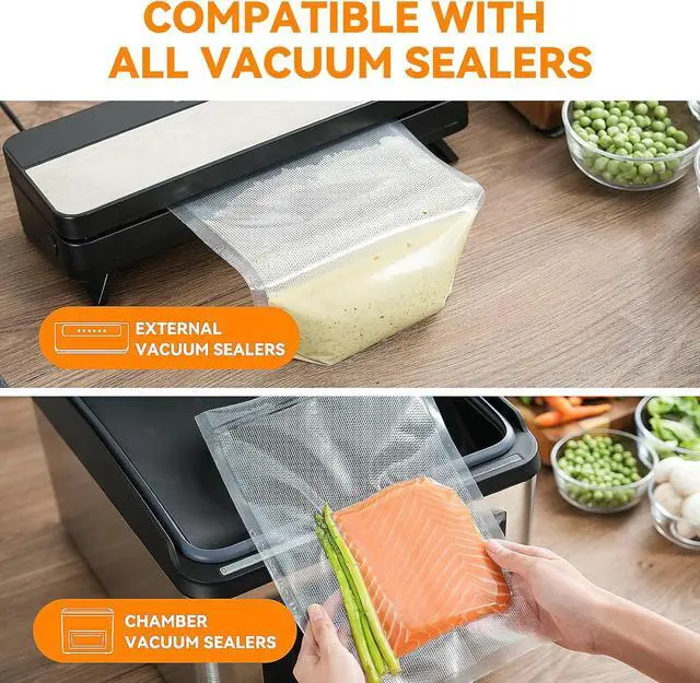 Alt view image 5 of 7 - Vacuum Seal Bags for Food, Pint 6x 1050 Pcs, BPA Free Food saver Bags | Commercial Grade Precut Vacuum Sealer Bags for Food Sous Vide, Vacuum Storage Bags Food, Heavy Duty, Kitchen Essentials,